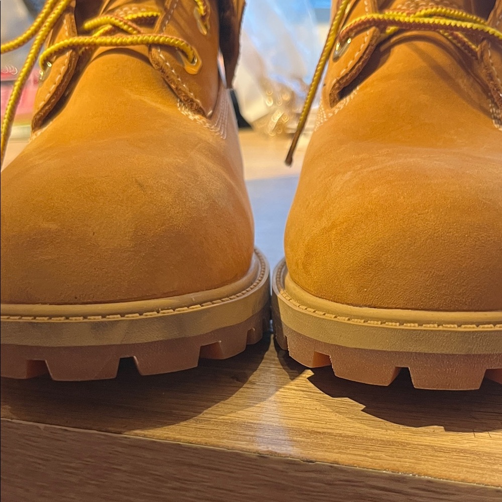 Timberland Wheat Nubuck Work Boots with Dark Collar - Picture 3 of 9